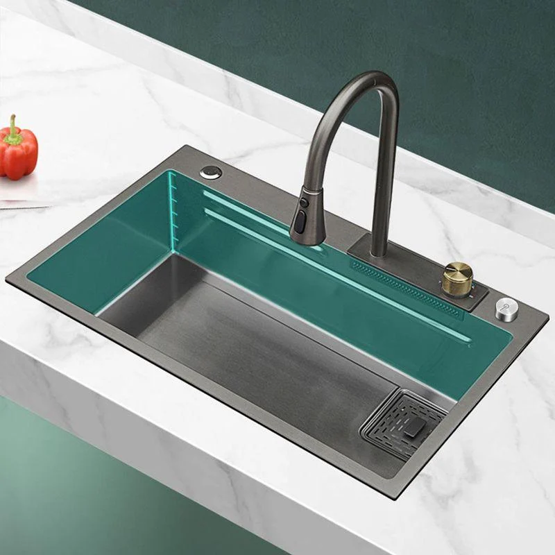 Modern Workstation Sink Stainless Steel Drop-In with Drain Strainer Kit Kitchen Sink -Bathlova