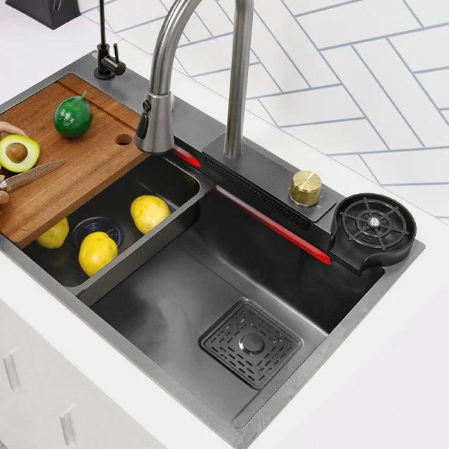 Modern Workstation Sink Stainless Steel Drop-In with Drain Strainer Kit Kitchen Sink -Bathlova