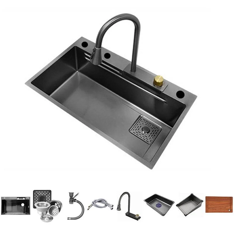 Modern Workstation Sink Stainless Steel Drop-In with Drain Strainer Kit Kitchen Sink -Bathlova