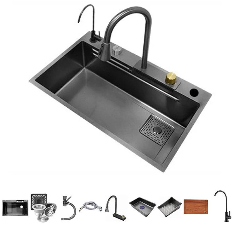 Modern Workstation Sink Stainless Steel Drop-In with Drain Strainer Kit Kitchen Sink -Bathlova