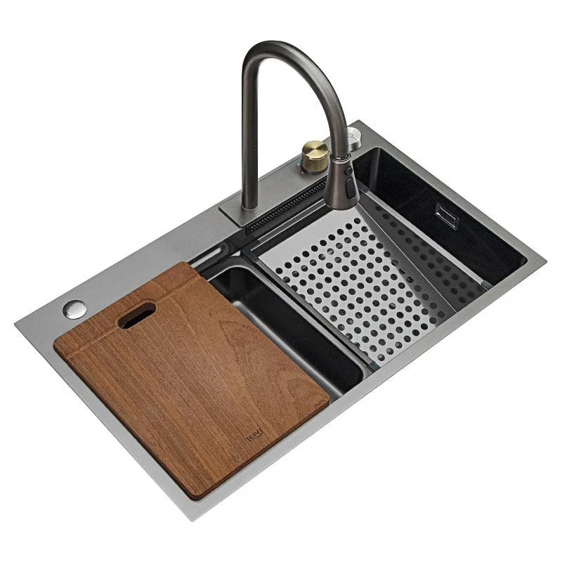 Modern Workstation Sink Stainless Steel Drop-In with Drain Strainer Kit Kitchen Sink -Bathlova