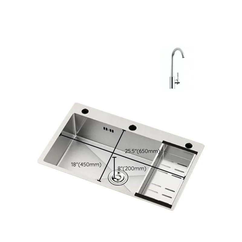 Modern Workstation Sink Stainless Steel with Basket Strainer and Tap Kitchen Sink -Bathlova