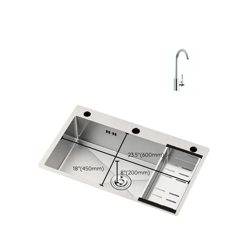 Modern Workstation Sink Stainless Steel with Basket Strainer and Tap Kitchen Sink -Bathlova