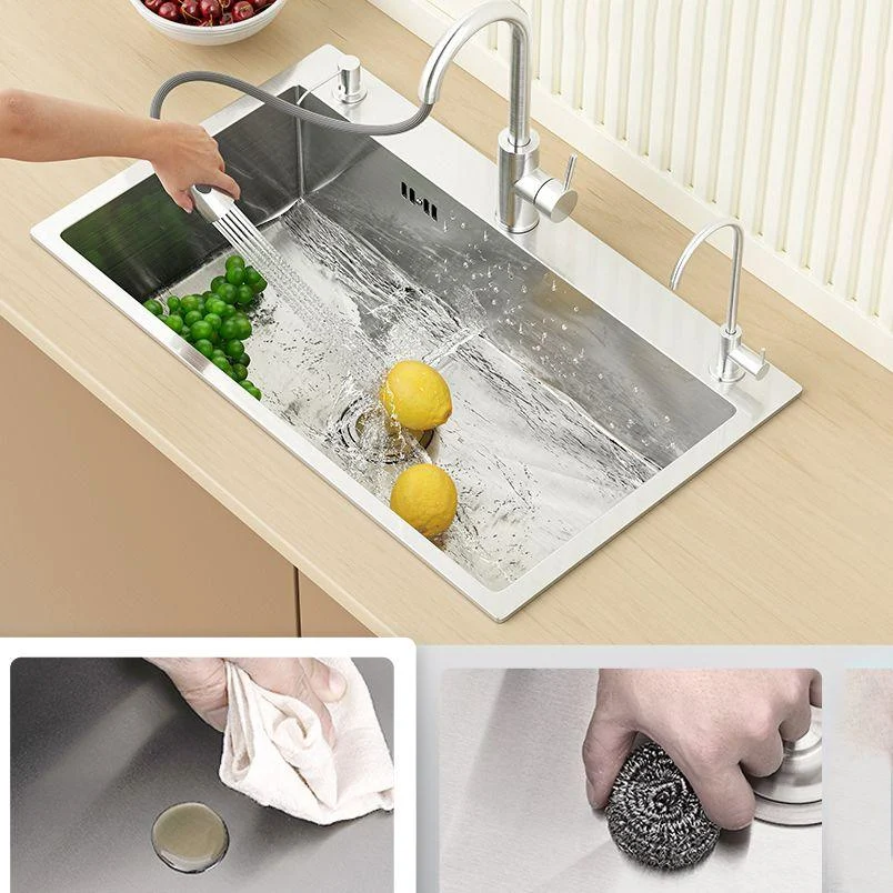 Modern Workstation Sink Stainless Steel with Basket Strainer and Tap Kitchen Sink -Bathlova