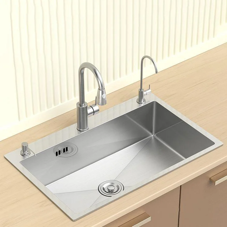 Modern Workstation Sink Stainless Steel with Basket Strainer and Tap Kitchen Sink -Bathlova