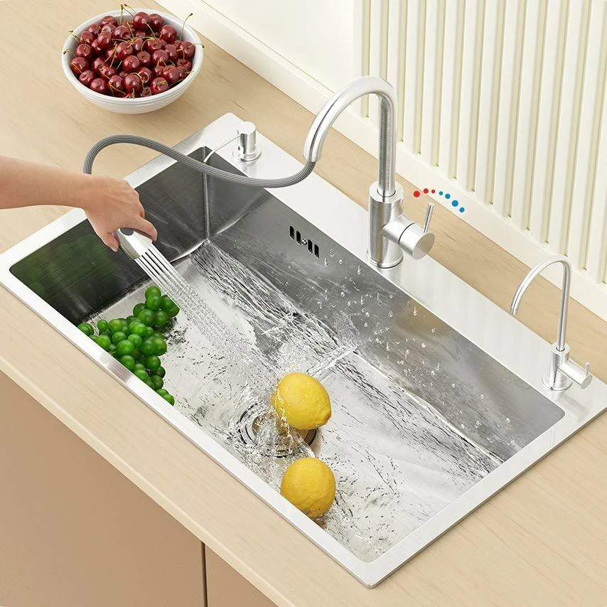 Modern Workstation Sink Stainless Steel with Basket Strainer and Tap Kitchen Sink -Bathlova