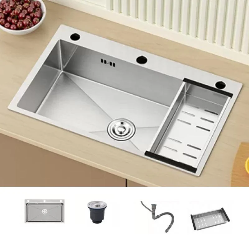 Modern Workstation Sink Stainless Steel with Basket Strainer and Tap Kitchen Sink -Bathlova