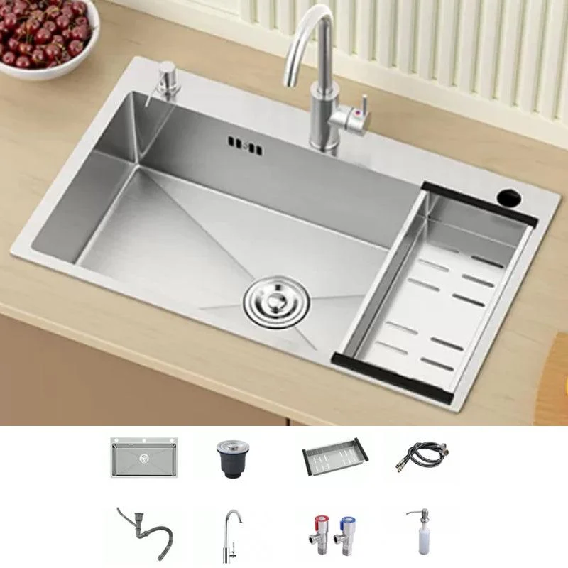 Modern Workstation Sink Stainless Steel with Basket Strainer and Tap Kitchen Sink -Bathlova