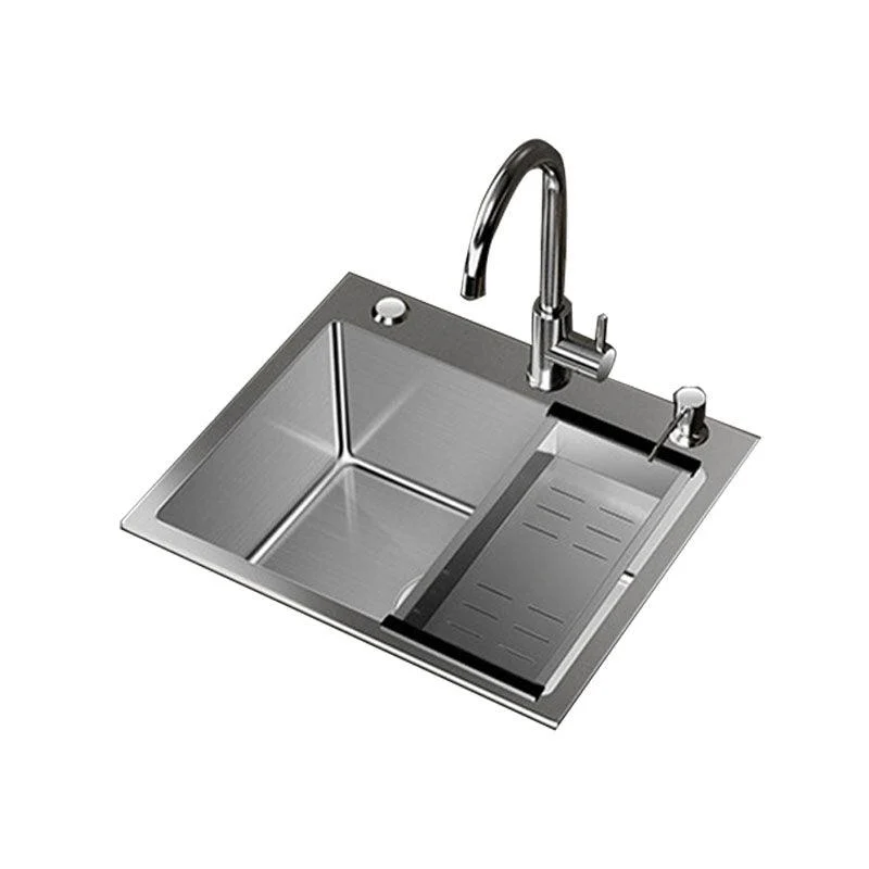 Modern Workstation Sink Stainless Steel with Drain Assembly and Tap Kitchen Sink -Bathlova