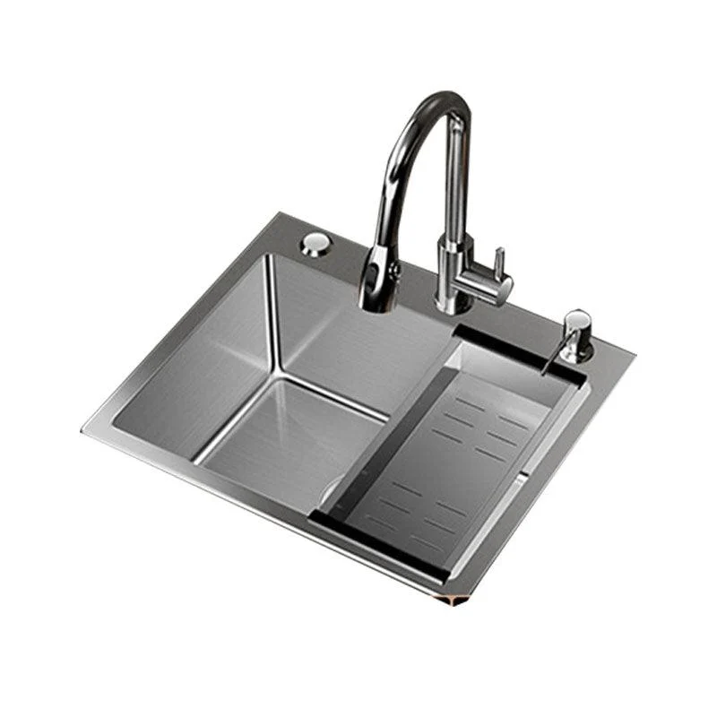 Modern Workstation Sink Stainless Steel with Drain Assembly and Tap Kitchen Sink -Bathlova