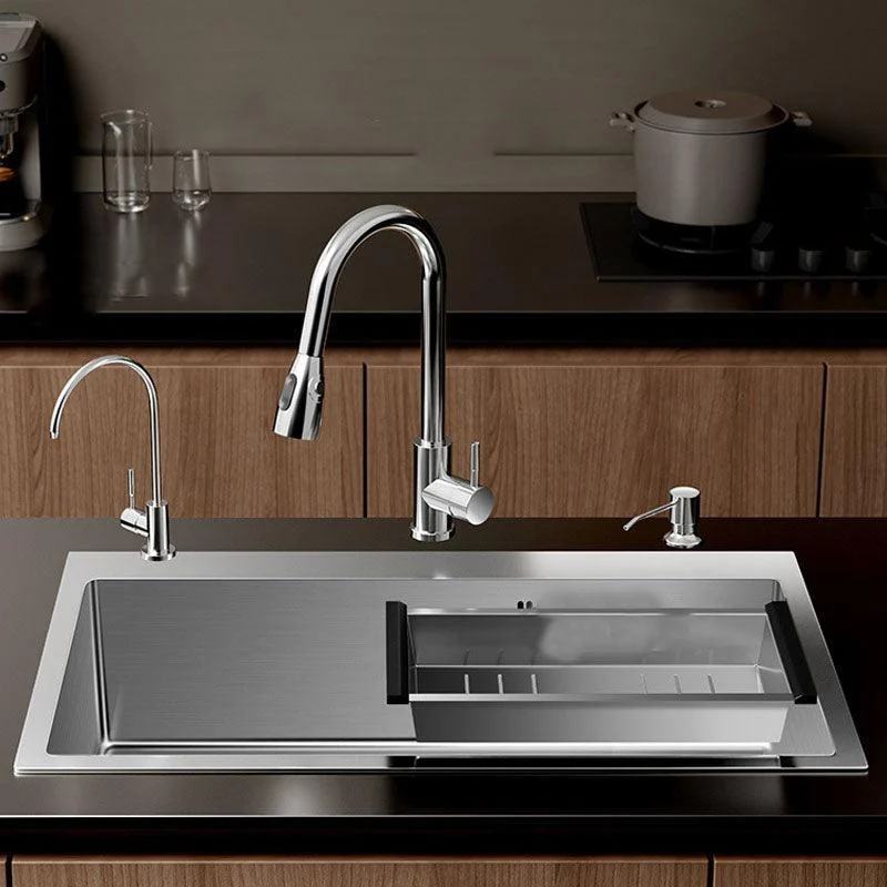 Modern Workstation Sink Stainless Steel with Drain Assembly and Tap Kitchen Sink -Bathlova