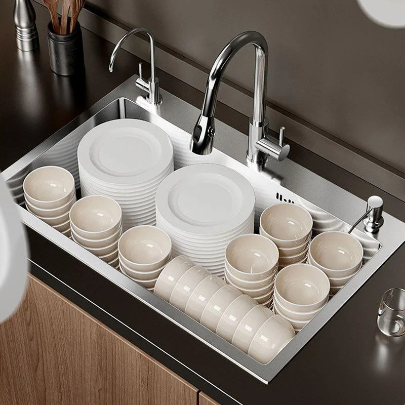 Modern Workstation Sink Stainless Steel with Drain Assembly and Tap Kitchen Sink -Bathlova