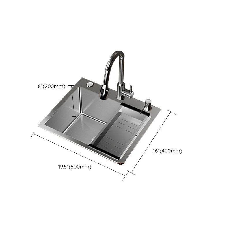 Modern Workstation Sink Stainless Steel with Drain Assembly and Tap Kitchen Sink -Bathlova