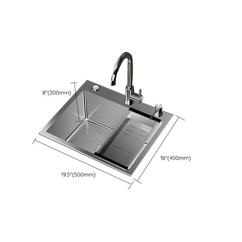 Modern Workstation Sink Stainless Steel with Drain Assembly and Tap Kitchen Sink -Bathlova