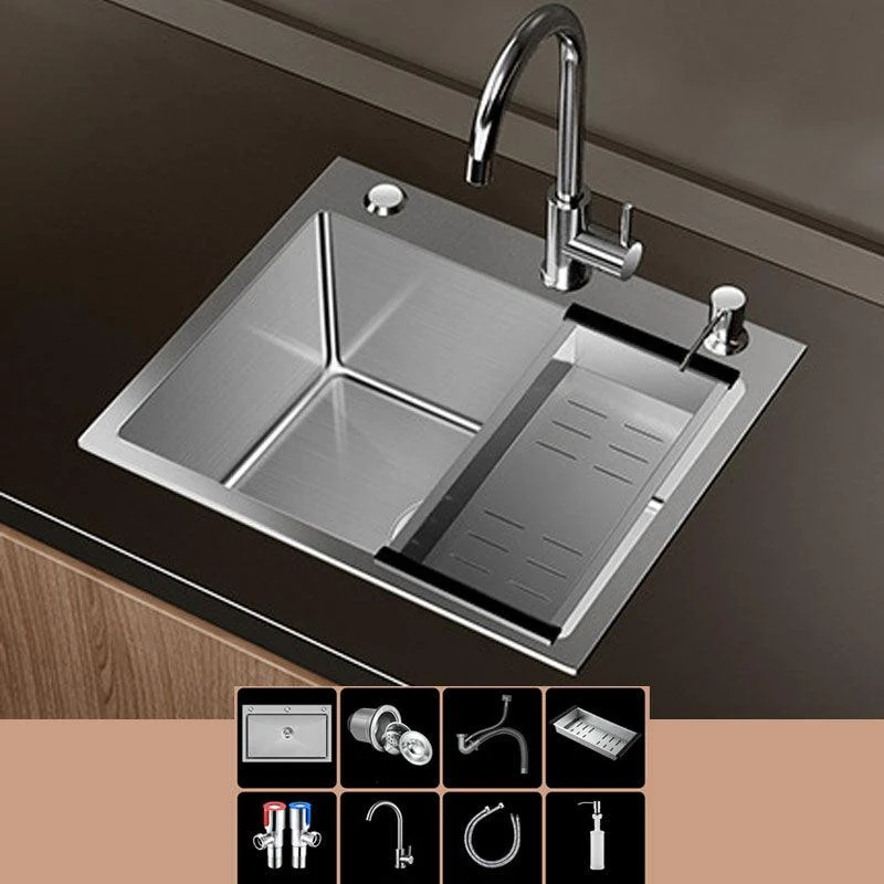 Modern Workstation Sink Stainless Steel with Drain Assembly and Tap Kitchen Sink -Bathlova