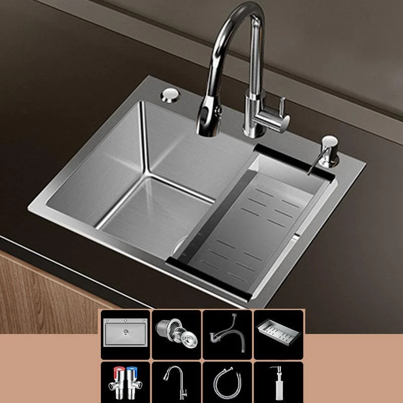 Modern Workstation Sink Stainless Steel with Drain Assembly and Tap Kitchen Sink -Bathlova