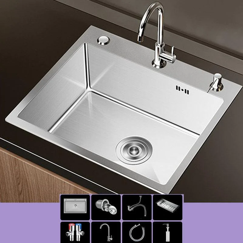 Modern Workstation Sink Stainless Steel with Drain Assembly and Tap Kitchen Sink -Bathlova