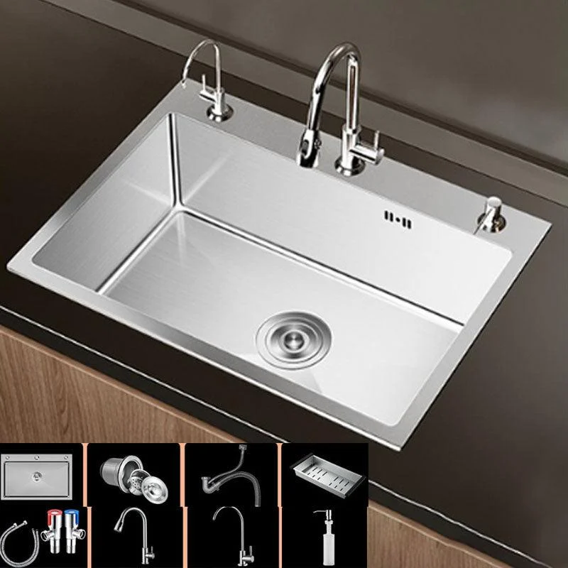 Modern Workstation Sink Stainless Steel with Drain Assembly and Tap Kitchen Sink -Bathlova