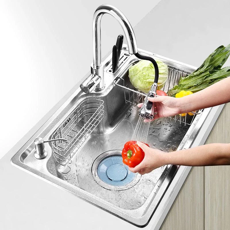 Modern Workstation Sink Stainless Steel with Drain Strainer Kit Kitchen Sink -Bathlova