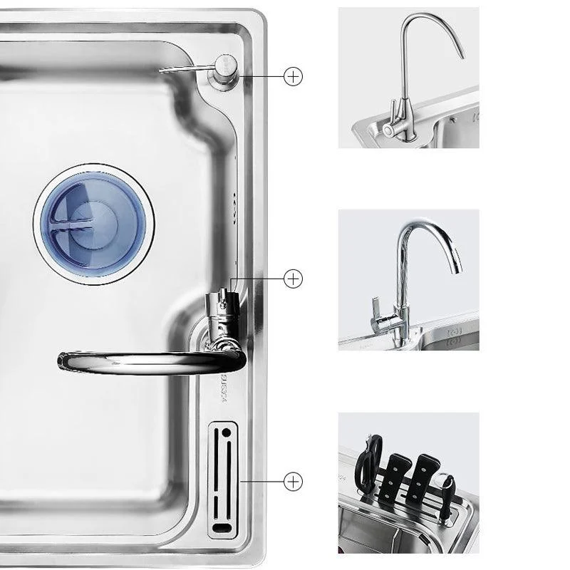 Modern Workstation Sink Stainless Steel with Drain Strainer Kit Kitchen Sink -Bathlova