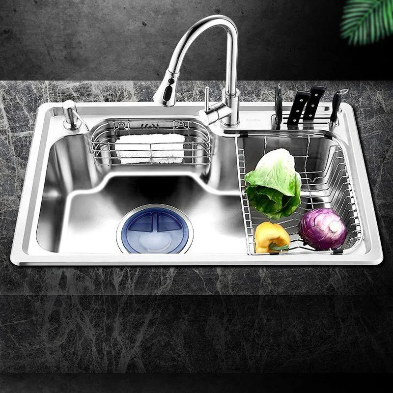 Modern Workstation Sink Stainless Steel with Drain Strainer Kit Kitchen Sink -Bathlova