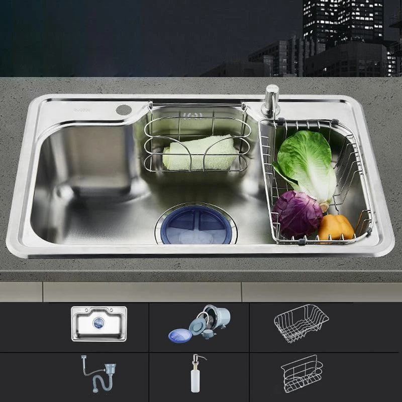 Modern Workstation Sink Stainless Steel with Drain Strainer Kit Kitchen Sink -Bathlova