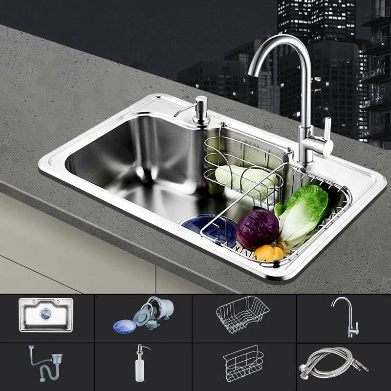 Modern Workstation Sink Stainless Steel with Drain Strainer Kit Kitchen Sink -Bathlova