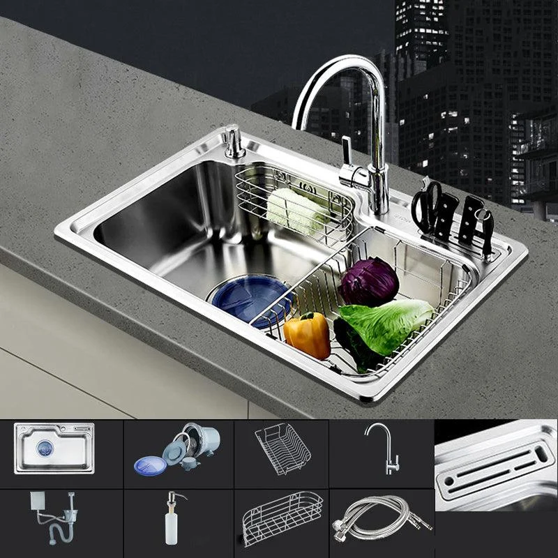 Modern Workstation Sink Stainless Steel with Drain Strainer Kit Kitchen Sink -Bathlova