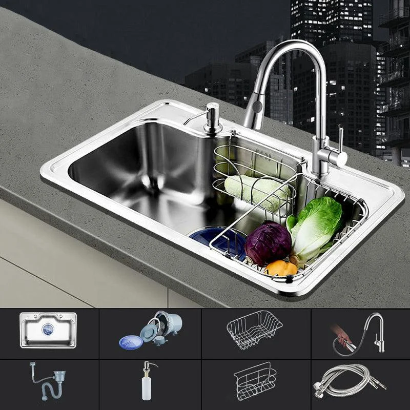 Modern Workstation Sink Stainless Steel with Drain Strainer Kit Kitchen Sink -Bathlova