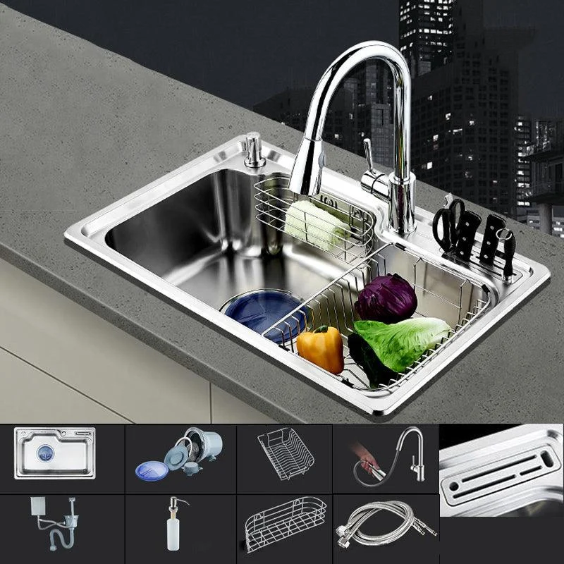 Modern Workstation Sink Stainless Steel with Drain Strainer Kit Kitchen Sink -Bathlova