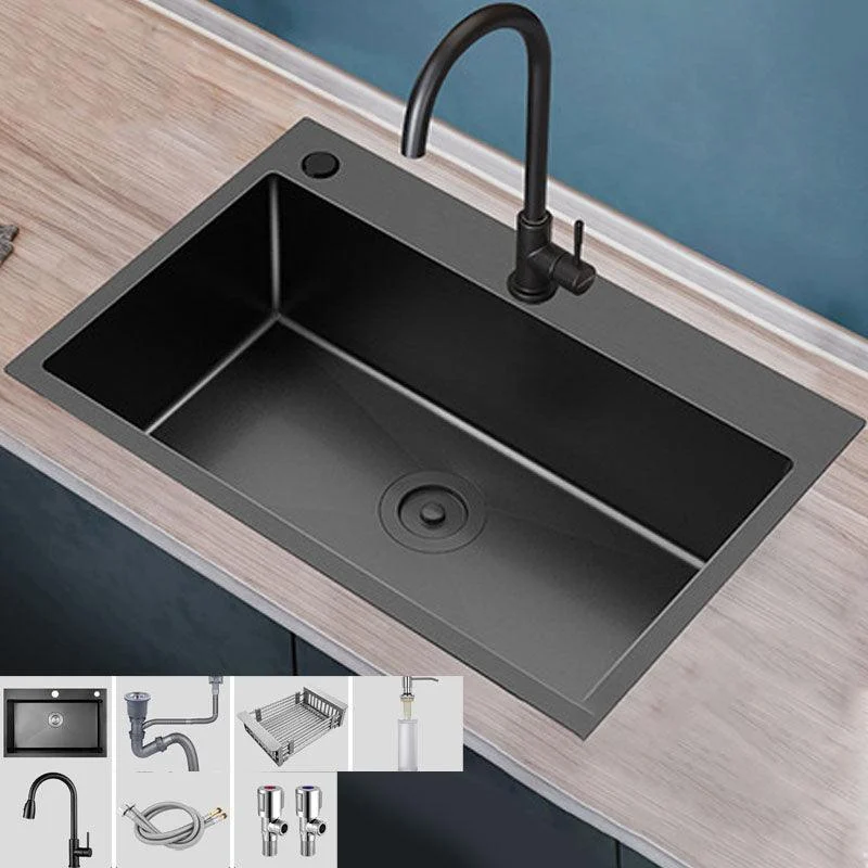 Modern Workstation Stainless Steel with Basket Strainer and Tap Kitchen Sink -Bathlova