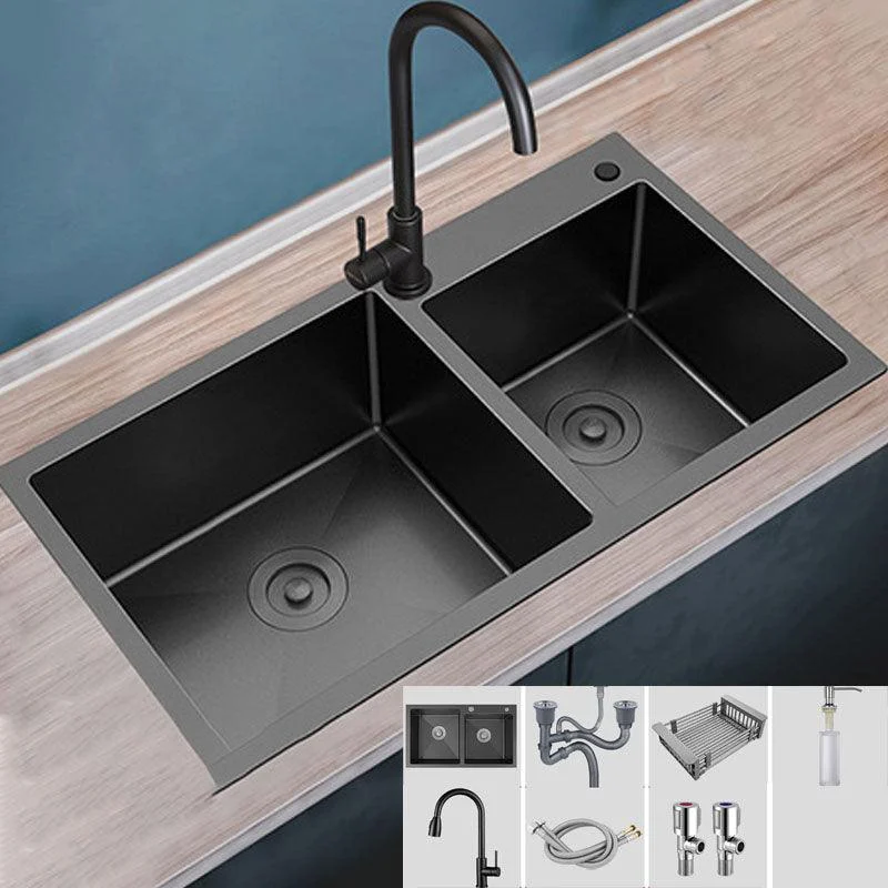 Modern Workstation Stainless Steel with Basket Strainer and Tap Kitchen Sink -Bathlova