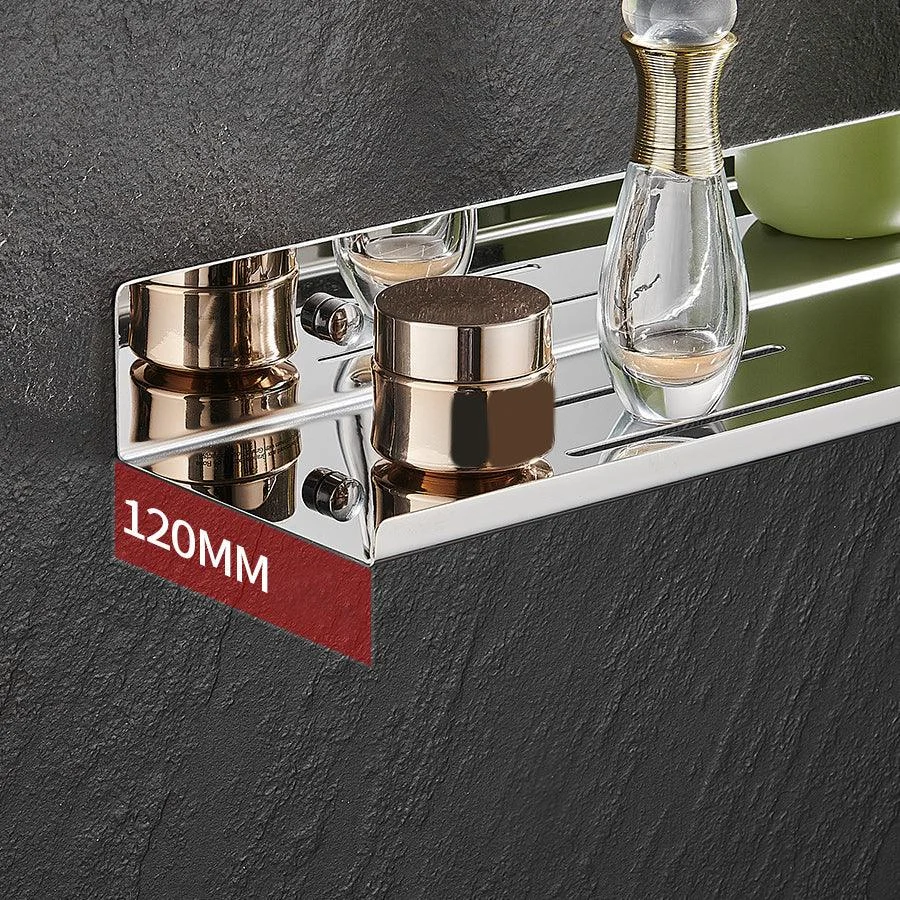 Modernism Rectangular Bath Shelf in Stainless Steel Polished Chrome Bathroom Hardware Set -Bathlova