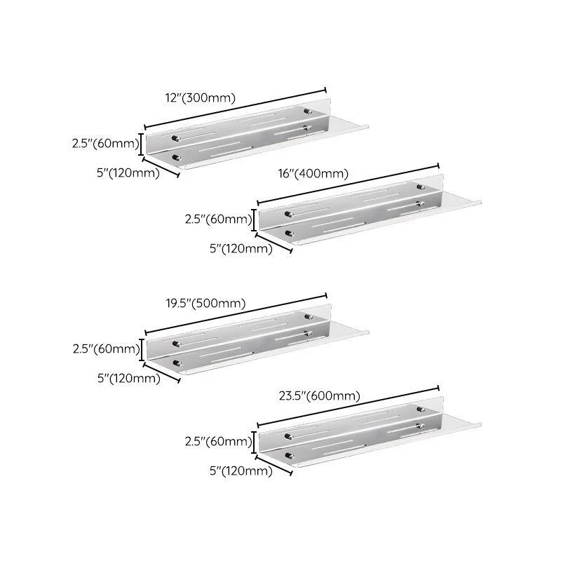 Modernism Rectangular Bath Shelf in Stainless Steel Polished Chrome Bathroom Hardware Set -Bathlova