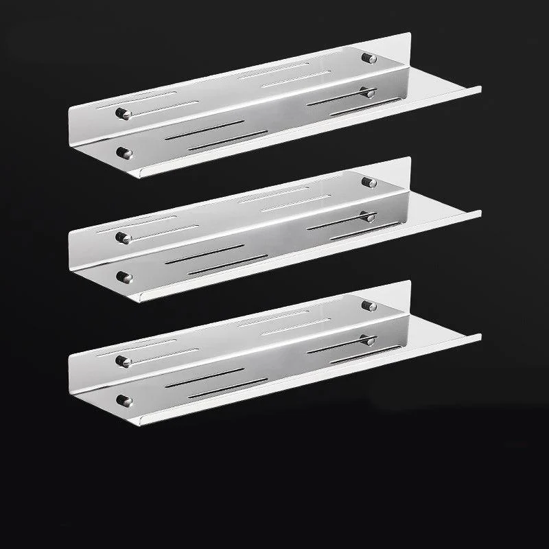 Modernism Rectangular Bath Shelf in Stainless Steel Polished Chrome Bathroom Hardware Set -Bathlova