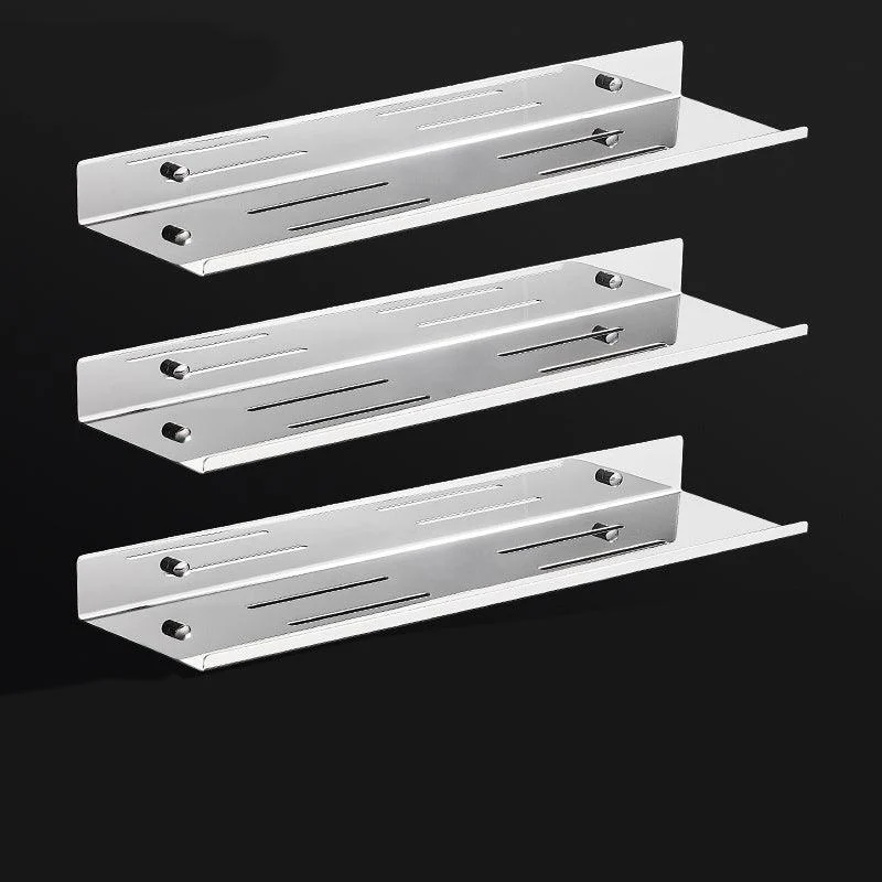 Modernism Rectangular Bath Shelf in Stainless Steel Polished Chrome Bathroom Hardware Set -Bathlova