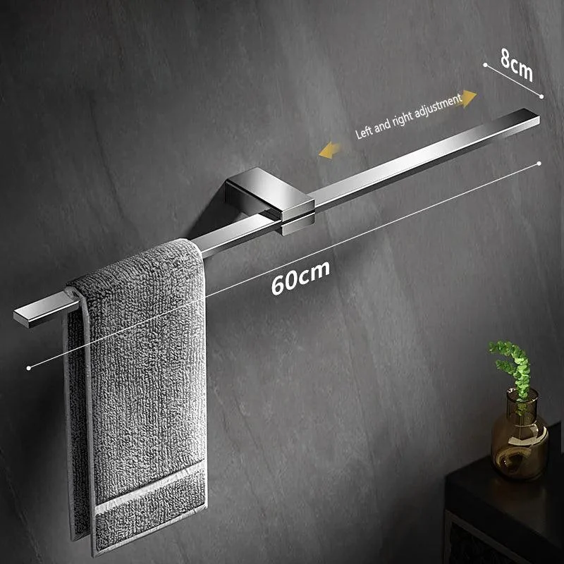 Movable Towel Rack Towel Hanger Bath Towel Holder Wall Mounted Towel Bar -Bathlova