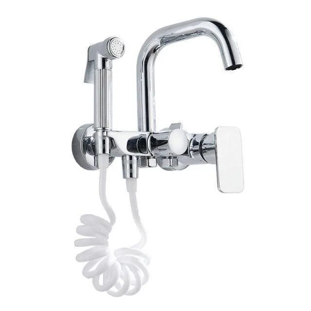 Multi-function Wall Mount Hot And Cold Kitchen Tap With Hand Spray -Bathlova