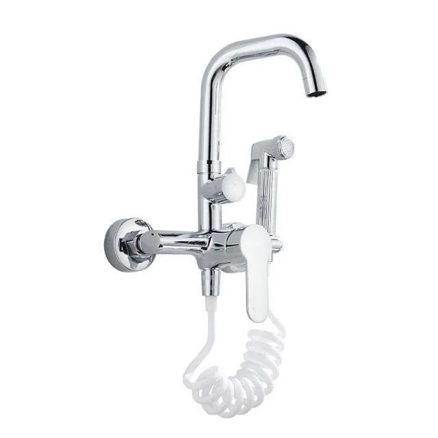 Multi-function Wall Mount Hot And Cold Kitchen Tap With Hand Spray -Bathlova