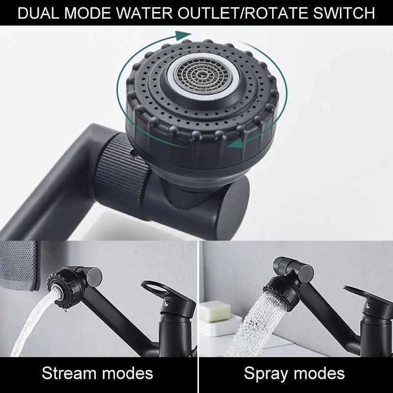 Multifunction Bathroom Sink Tap Water Mixer Crane Deck Mount Taps -Bathlova