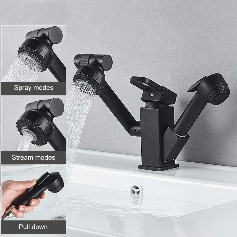 Multifunction Bathroom Sink Tap Water Mixer Crane Deck Mount Taps -Bathlova