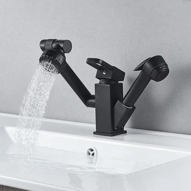 Multifunction Bathroom Sink Tap Water Mixer Crane Deck Mount Taps -Bathlova