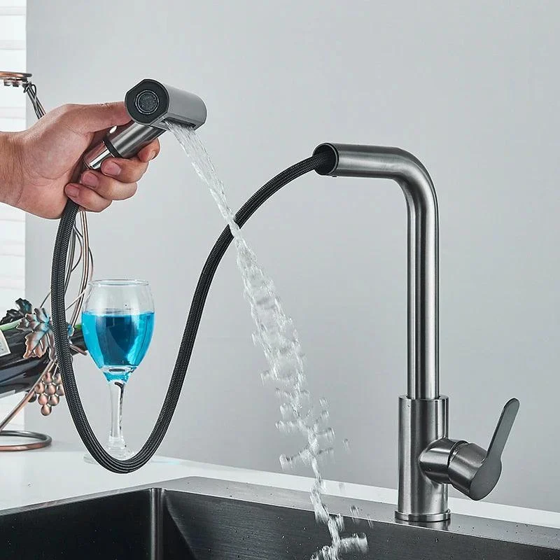 Multifunctional Waterfall Sink Mixer Tap Pull Out Kitchen Sink Tap -Bathlova