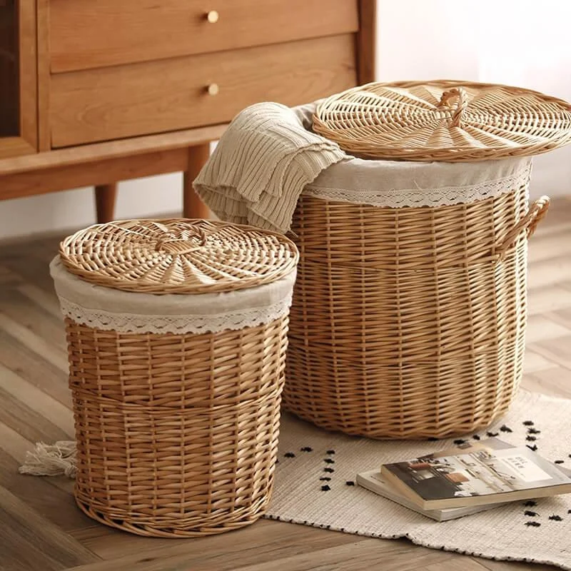 Natural Wicker Laundry Hamper -Bathlova