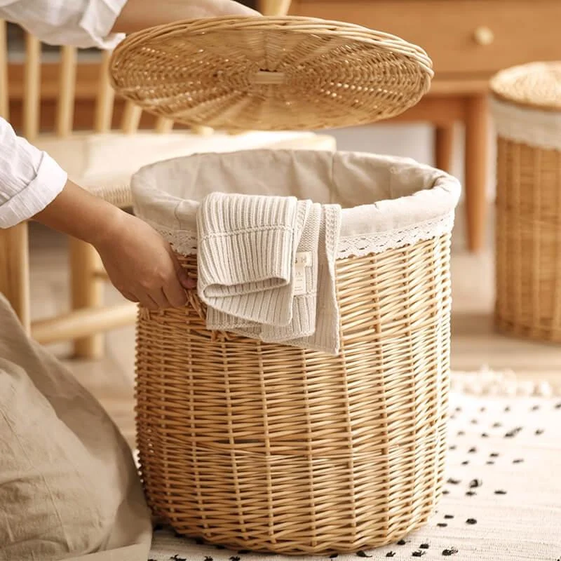 Natural Wicker Laundry Hamper -Bathlova