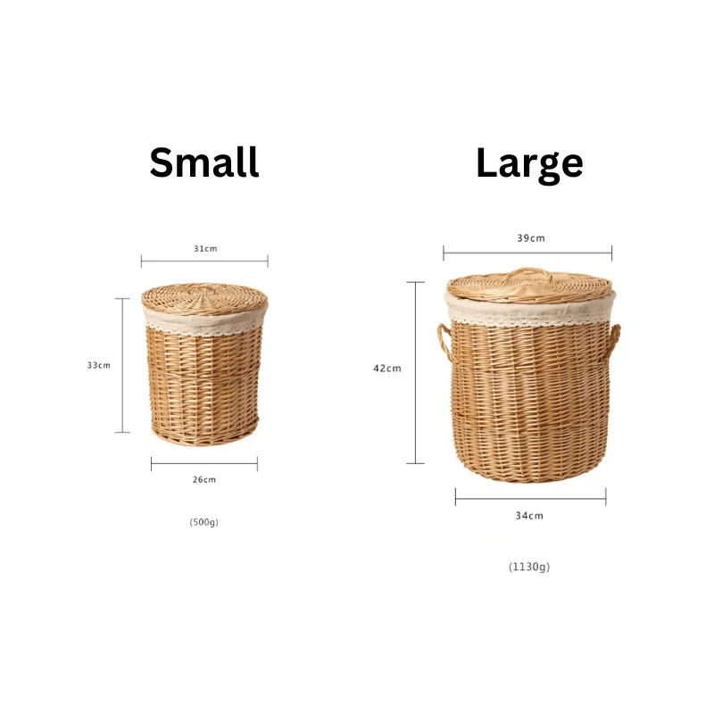 Natural Wicker Laundry Hamper -Bathlova