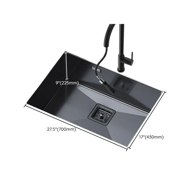 Noise-cancelling Design Kitchen Sink Stainless Steel Undermount Rectangle Kitchen Sink -Bathlova