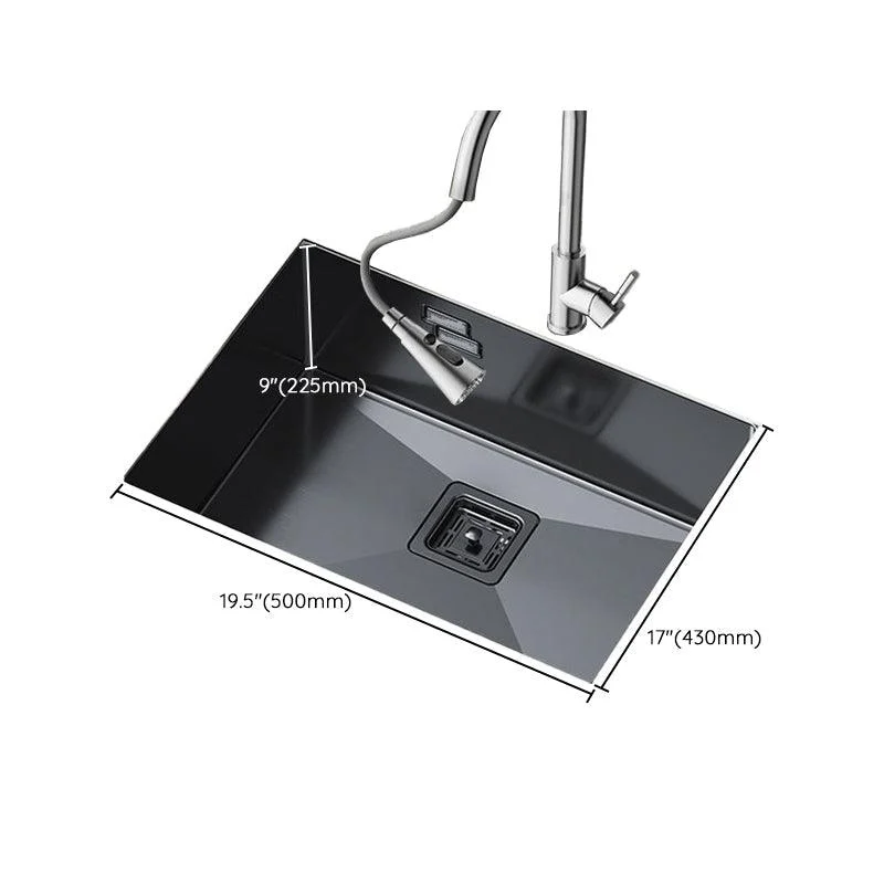 Noise-cancelling Design Kitchen Sink Stainless Steel Undermount Rectangle Kitchen Sink -Bathlova