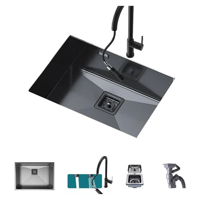 Noise-cancelling Design Kitchen Sink Stainless Steel Undermount Rectangle Kitchen Sink -Bathlova