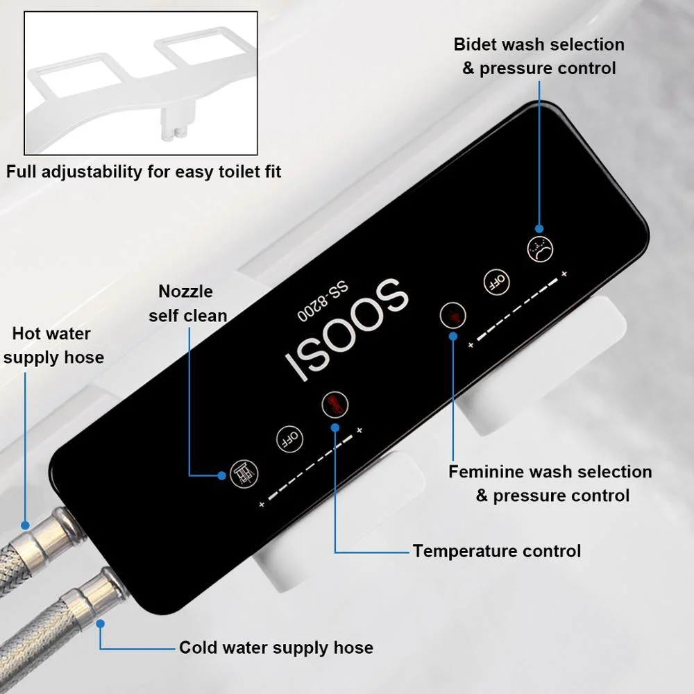 Non-Electric Mechanical Bathroom Washing Dual Nozzle Sprinkler -Bathlova